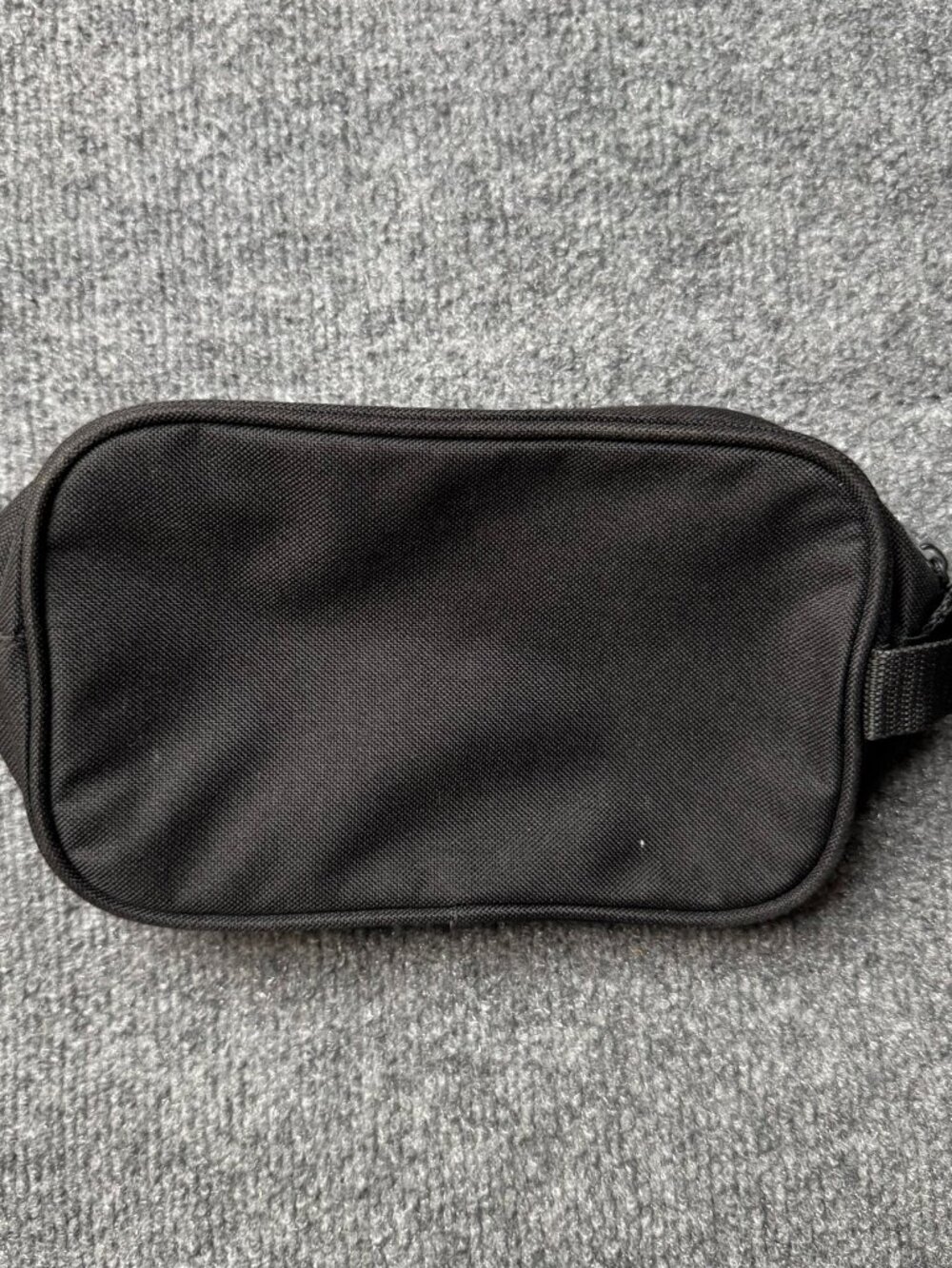 Black Canvas Toiletry Bag Travel Dopp Kit Makeup Cosmetic Pouch Zippered Case